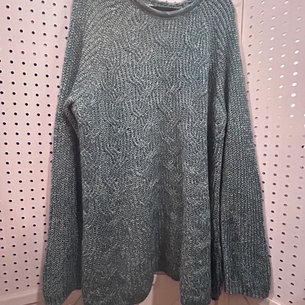 SONOMA Goods For Life Teal Marled Knit Sweater Plus Size 2X